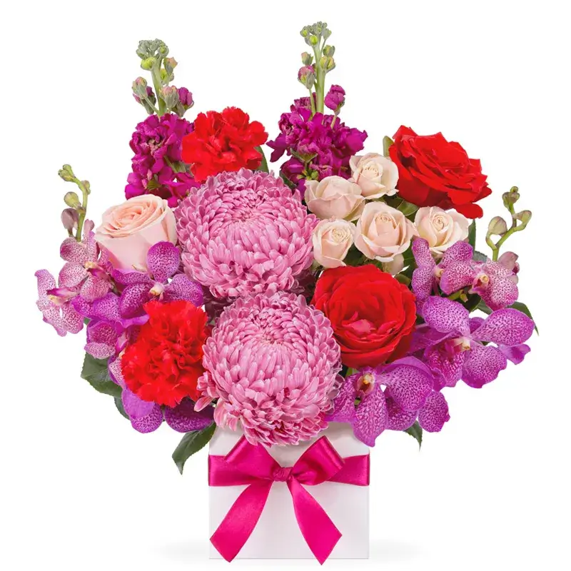 Коробки с экзотическими цветами