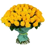 Букет из 101 ярко желтой розы