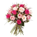 Композиция из 25 пионовидных роз светлый микс